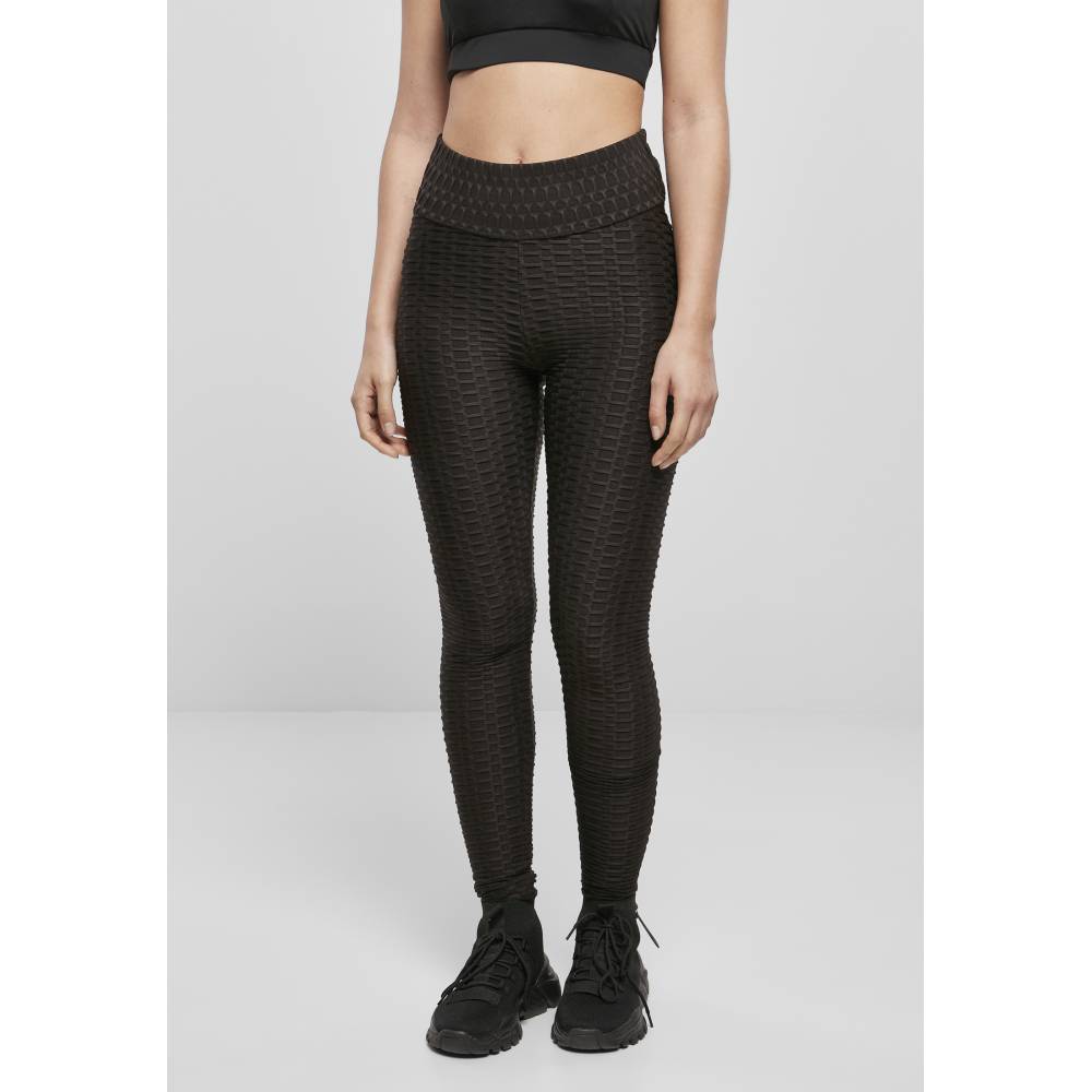 Urban Classics - High Waist Honeycomb Leggings de sport - Noir